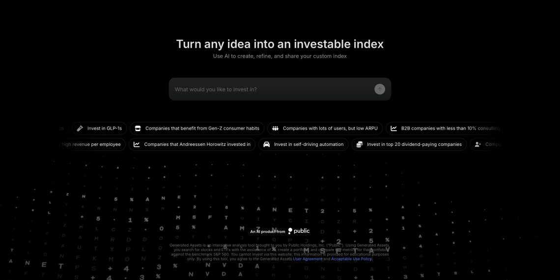 Public.com Unveils AI-Powered ‘Generated Assets’ Tool for Custom Index Creation